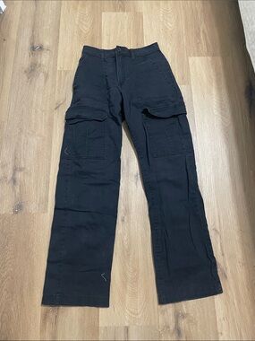 H&M Black Straight-Leg Cargo Pants